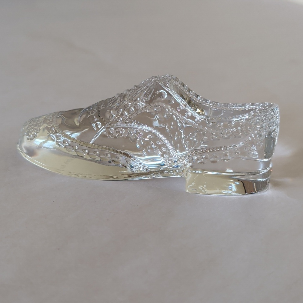 Ralph Lauren Classic Wingtip Shoe Clear Lead Glass Miniature Shoe Paperweight